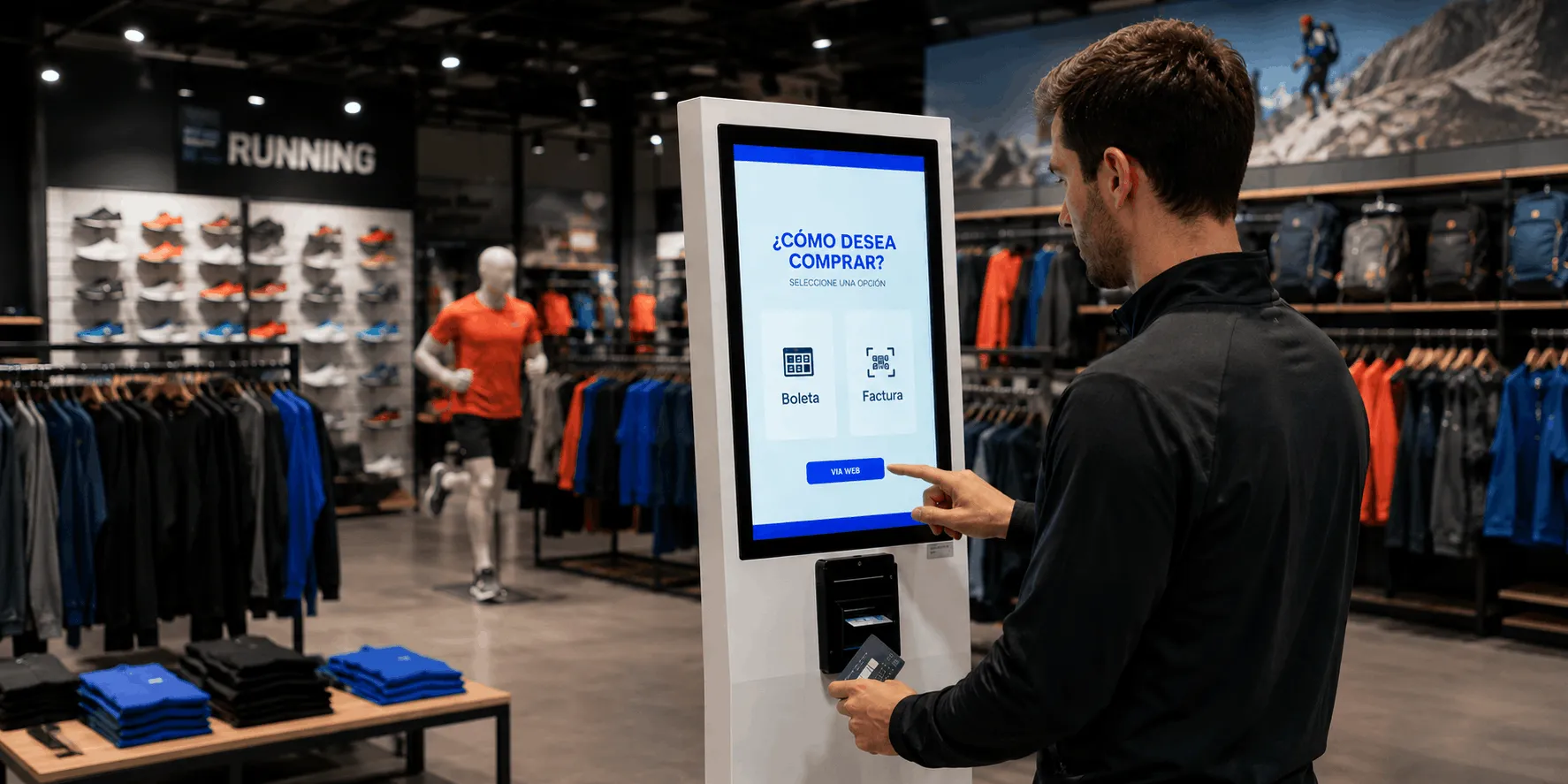 Kiosco de autoatención en tienda retail